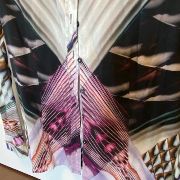 ETERNA Premium Ladies' blouse sz 38 EU sz US S 100% cotton multicolour retro - Picture 14 of 16